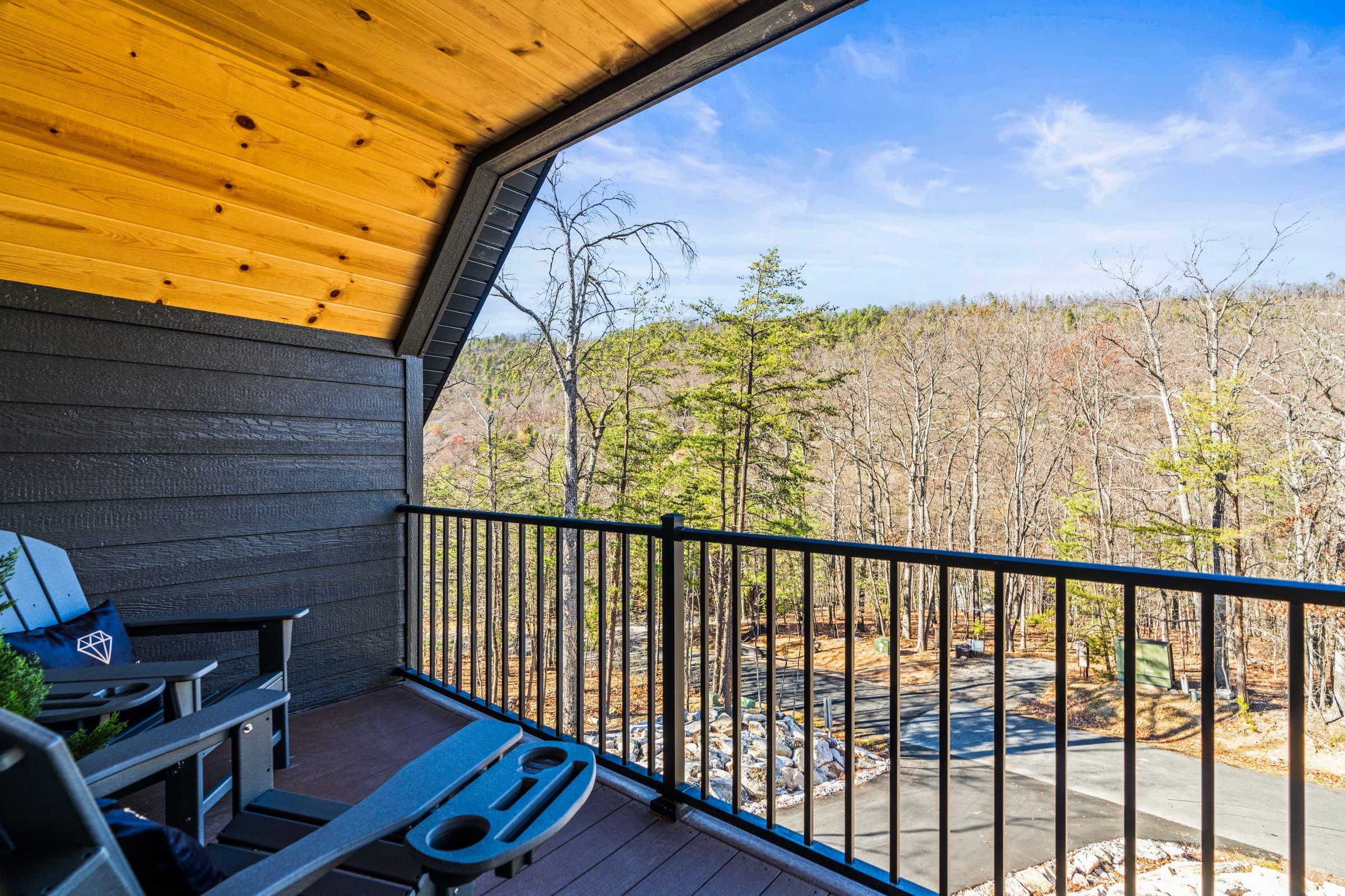 Private balcony with mountain view