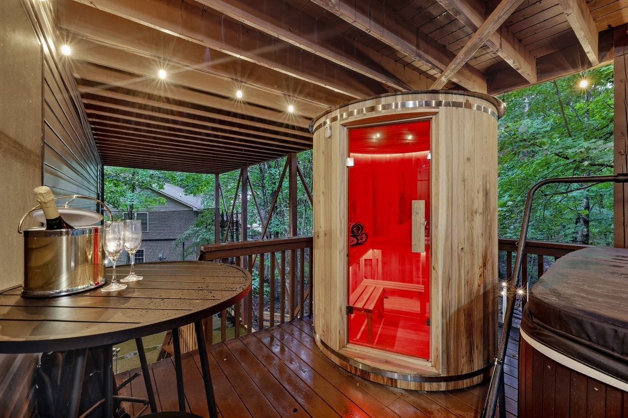 Spa deck with champagne service